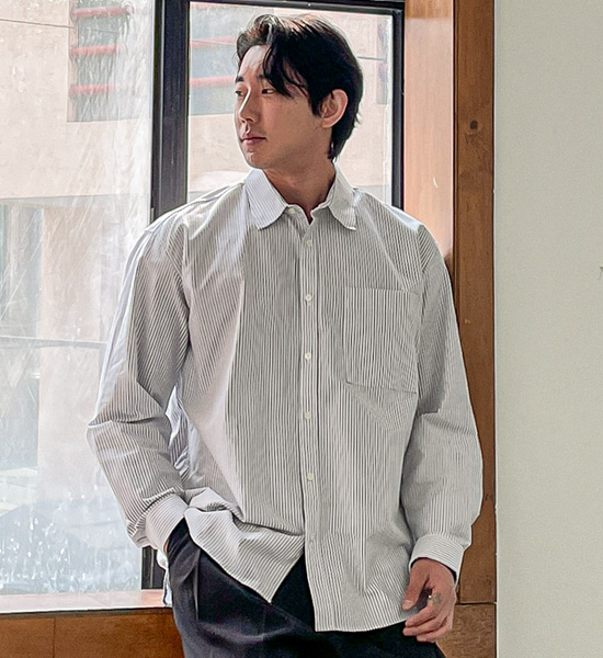 (L-5XL)<br>닐스 oxford Stripe  Shirt