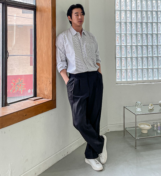 (L-5XL)<br>닐스 oxford Stripe  Shirt