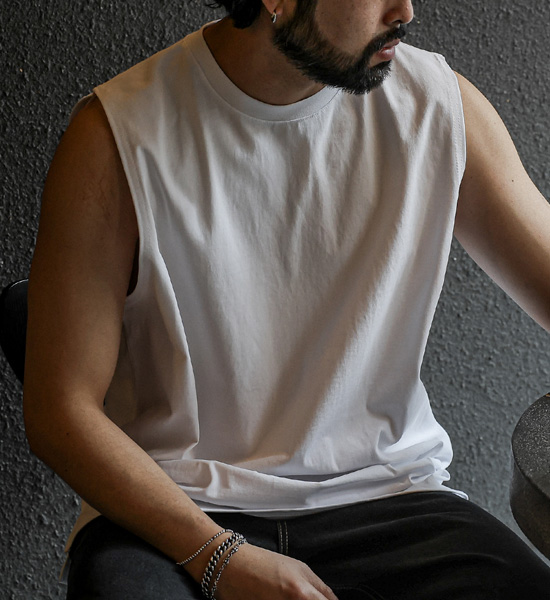(L-5XL)<BR>카이노 layered Sleeveless shirts<BR><font color="#224f20"><b>*Select length (Basic,+4CM,+8CM)</b></font>