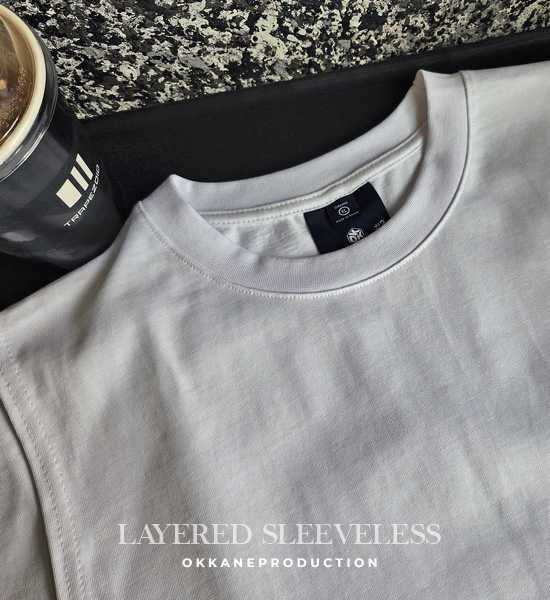 (L-5XL)<BR>카이노 layered Sleeveless shirts<BR><font color="#224f20"><b>*Select length (Basic,+4CM,+8CM)</b></font>