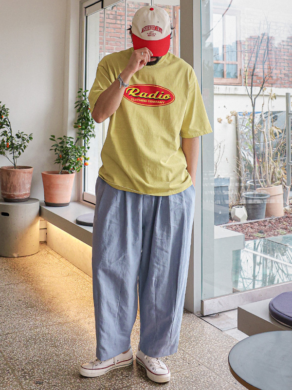 (L-5XL)<BR>소로카 pigment Short T shirts