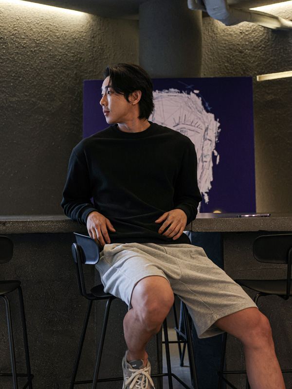 (L-5XL)<BR>몬퍼 Waffle man-to-man T
