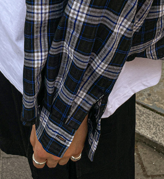 (XL-6XL)<BR>라즈마 hooded checkered shirt