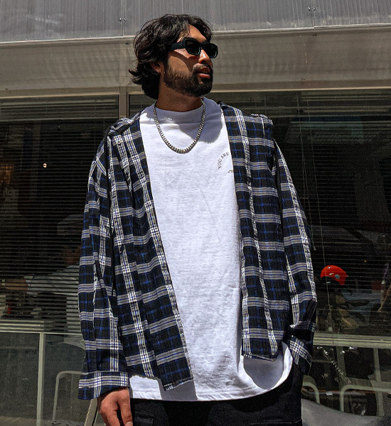 (XL-6XL)<BR>라즈마 hooded checkered shirt