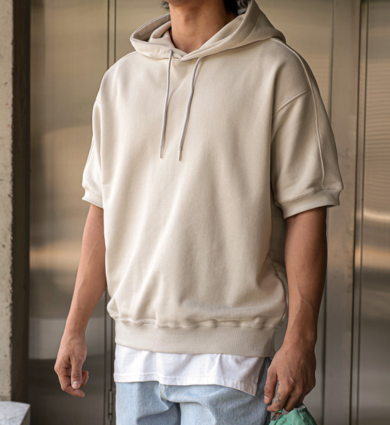 (XL-5XL)<br>카노치 incised hooded short sleeve