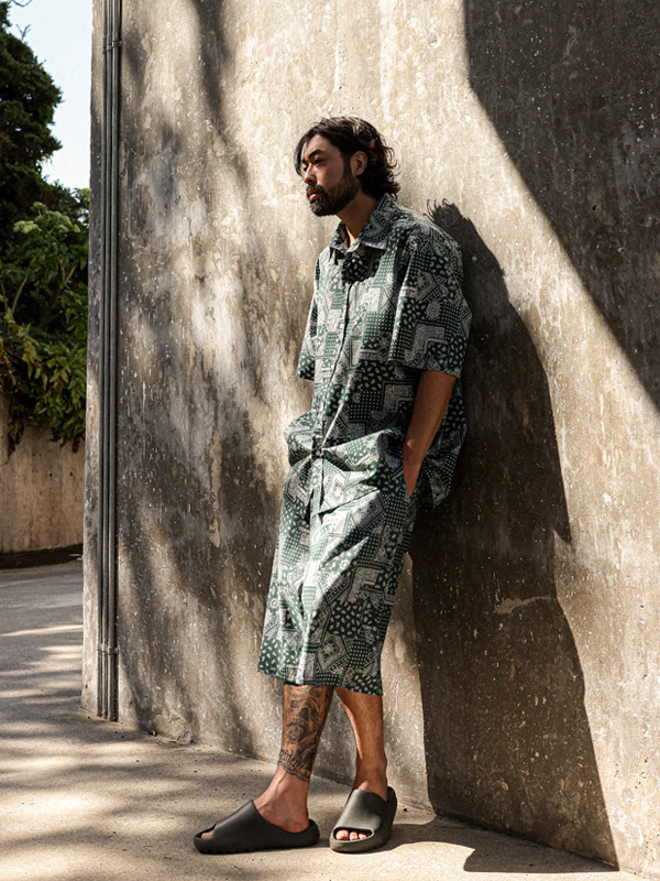 (XL-6XL)<BR>하투니 short-sleeved shirt+주나파니 6부 banding pants