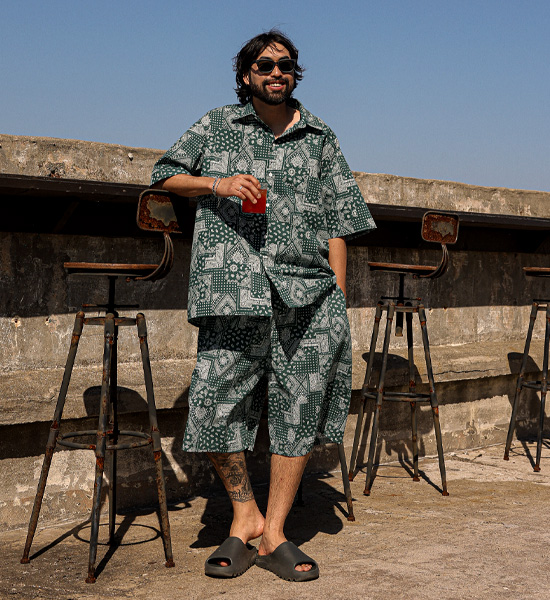 (XL-6XL)<BR>하투니 short-sleeved shirt+주나파니 6부 banding pants