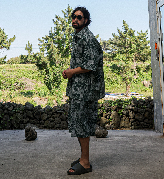 (XL-6XL)<BR>하투니 short-sleeved shirt+주나파니 6부 banding pants