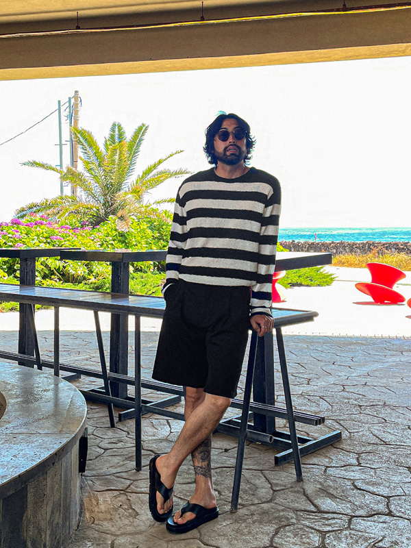 (L-5XL)<BR>시라디 Stripe Knit