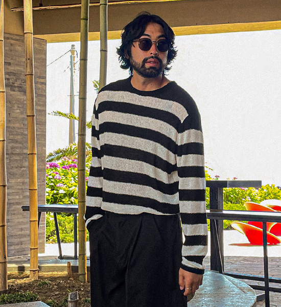 (L-5XL)<BR>시라디 Stripe Knit