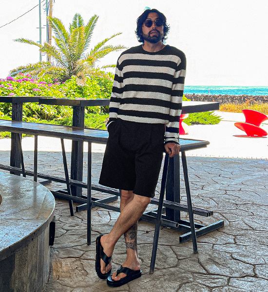 (L-5XL)<BR>시라디 Stripe Knit