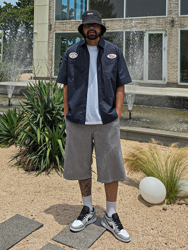 (L-5XL)<BR>비크람 denim banding shorts