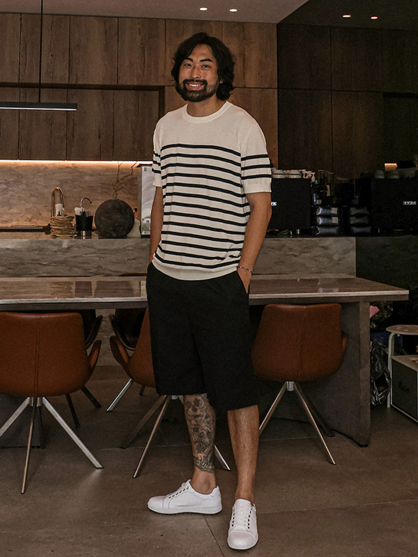 (L-5XL)<BR>자몰리 Stripe short-sleeved knitwear DT23114<BR><B><FONT COLOR="#ff4800">[Additional discount]</FONT></B>