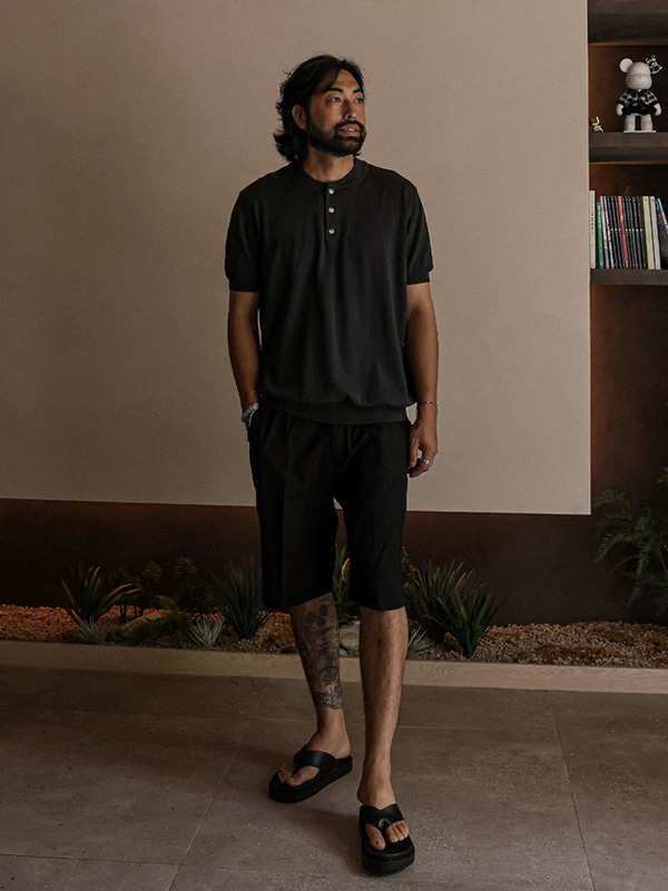 (L-5XL)<BR>모타사다 Henley neck short-sleeved knitwear DT5019<BR><B><FONT COLOR="#ff4800">[Additional discount]</FONT></B>
