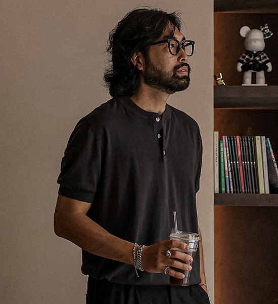 (L-5XL)<BR>모타사다 Henley neck short-sleeved knitwear DT5019<BR><B><FONT COLOR="#ff4800">[Additional discount]</FONT></B>