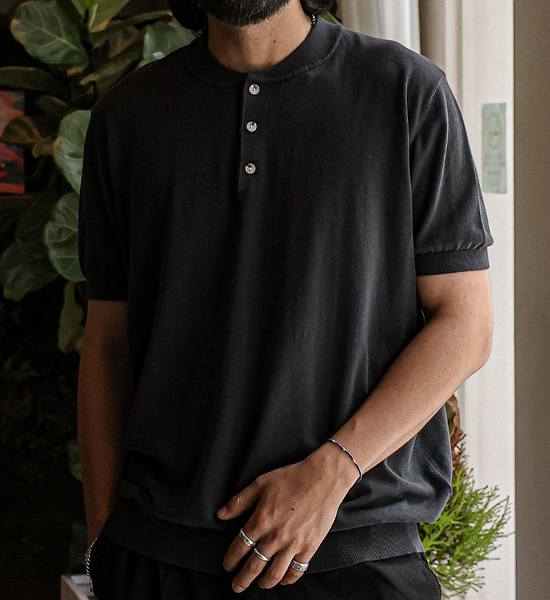 (L-5XL)<BR>모타사다 Henley neck short-sleeved knitwear DT5019<BR><B><FONT COLOR="#ff4800">[Additional discount]</FONT></B>