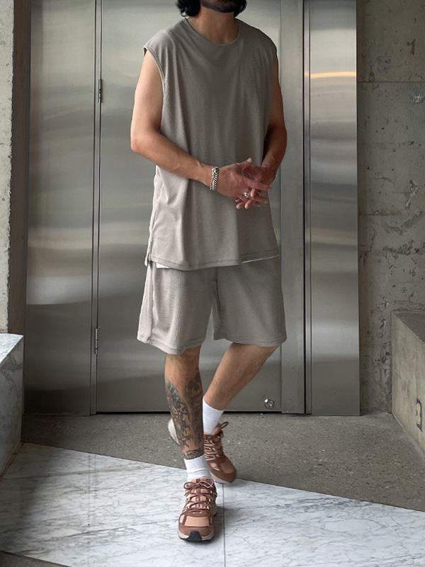 (XL-6XL)<BR>비카마크 waffle-banded shorts