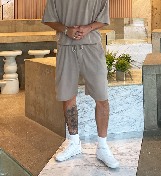 (XL-6XL)<BR>비카마크 waffle-banded shorts