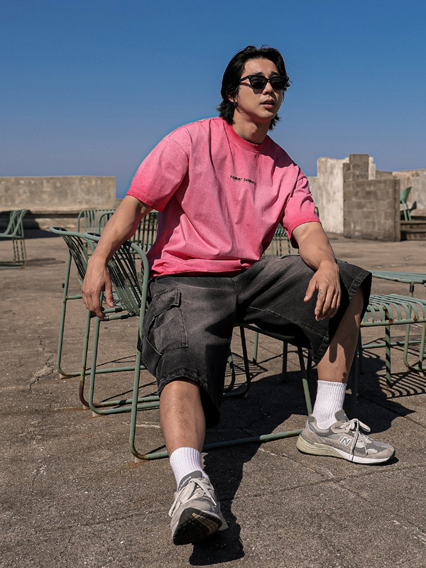 (XL-6XL)<BR>라소이 pigment Short T shirts