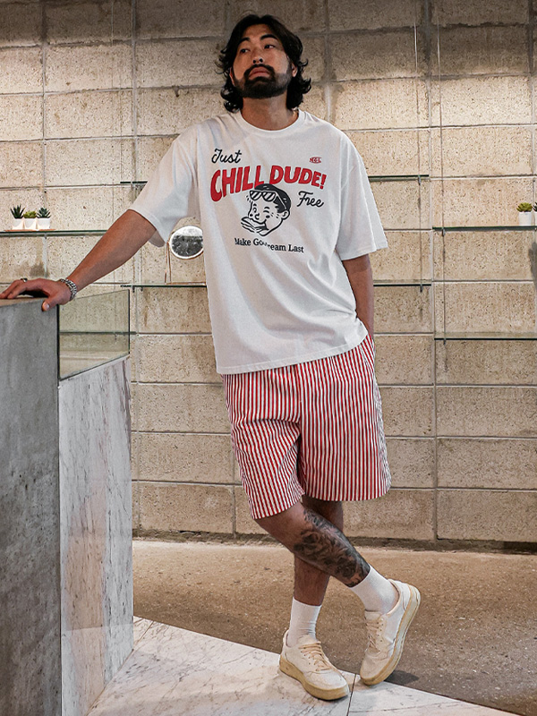 (L-5XL)<BR>타티 Stripe Banding Shorts