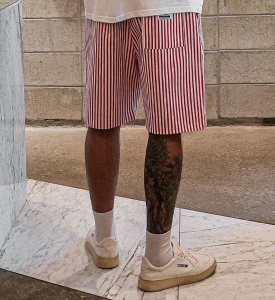 (L-5XL)<BR>타티 Stripe Banding Shorts