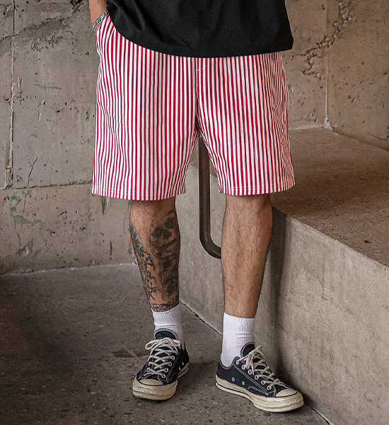 (L-5XL)<BR>타티 Stripe Banding Shorts