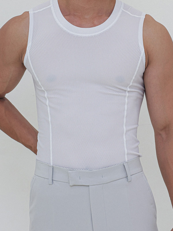 (L-5XL)<BR>마크타퍼 correction sleeveless shirt<br><font color="#fb5ec9"><B>[1+1]</B></font>