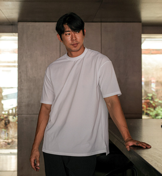 (L-5XL)<br>바카니야 mesh short-sleeved T-shirt T003