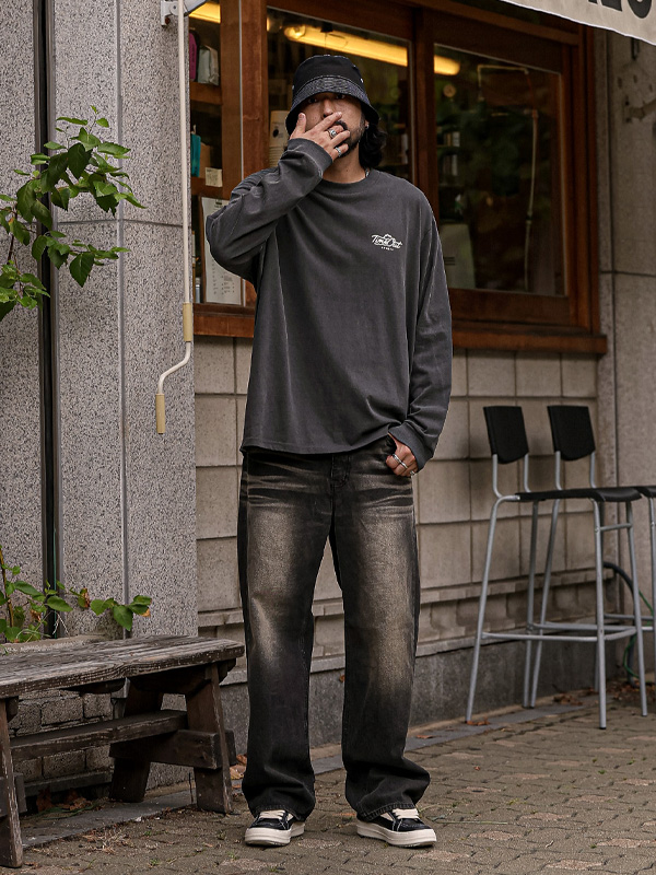 (S-6XL)<br>랑가타 Semi-wide fit denim pants 210<br><font color="#098a09"><B>Select length (Basic,Long+8cm)</B></font>