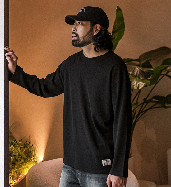 (L-5XL)<BR>나클로 Waffle a long-sleeved t-shirt<br><font color="#fb5ec9"><B>[1+1]</B></font>