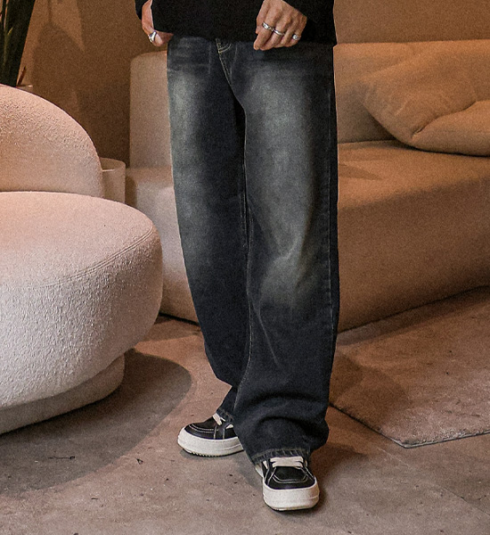 (S-4XL)<br>탄바드 Semi-wide fit denim pants 413