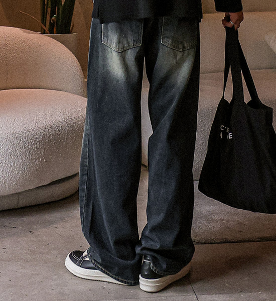 (S-4XL)<br>탄바드 Semi-wide fit denim pants 413