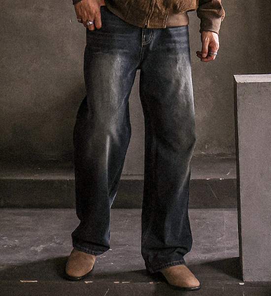 (S-4XL)<br>탄바드 Semi-wide fit denim pants 413