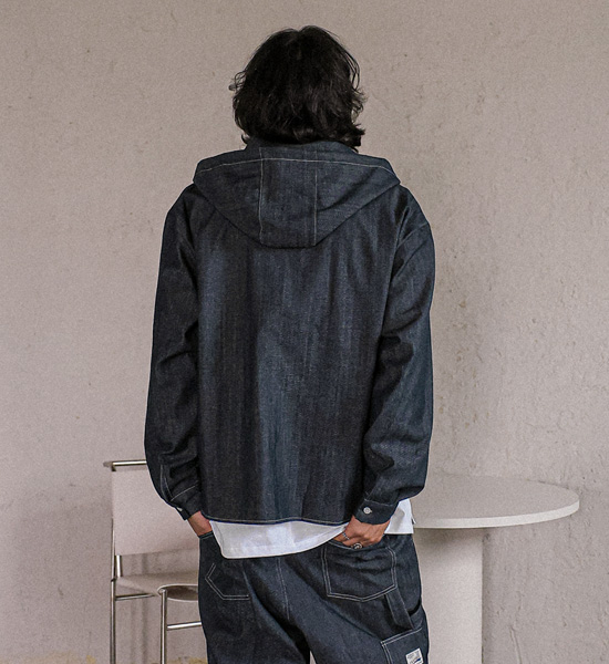 (L-5XL)<BR>뷰니시 Non-wash jeans hooded shirt