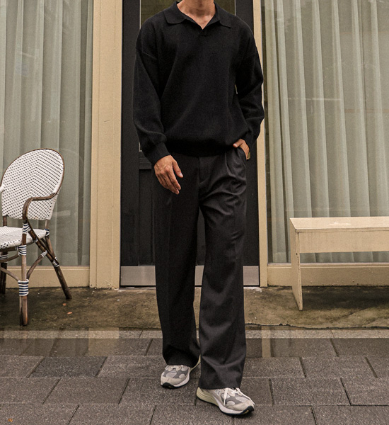 (XL-6XL)<BR>피포다 open collar knitwear 3302