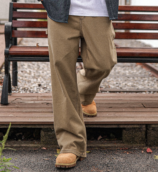(S-5XL)<BR>퓨로 Semi-wide fit Wonk pants <br><font color="#098a09"><B>Select length (Basic,Long+8cm)</B></font>
