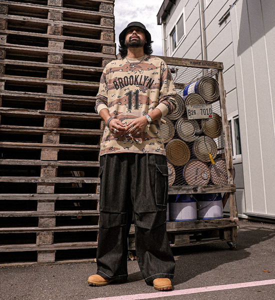 (XL-6XL)<BR>키자디 Non-wash jeans wide fit cargo-banding pants