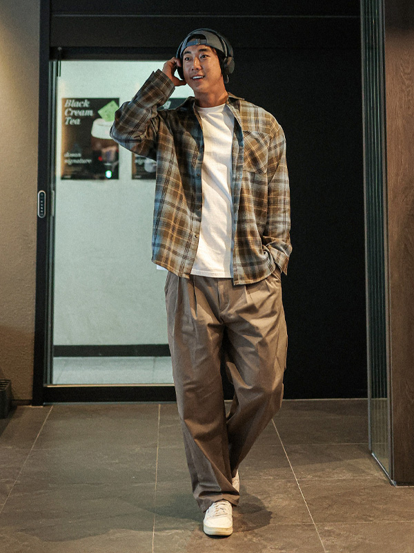 (M-5XL)<BR>타만루 Semi-wide fit banding pants S71