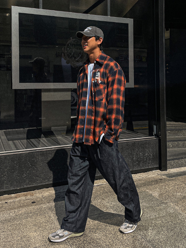 (XL-6XL)<BR>크리카다 checkered shirt