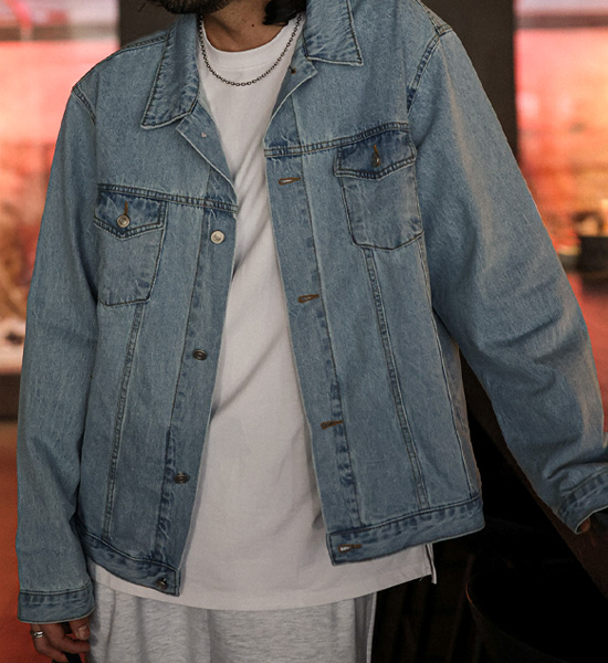 (M-5XL)<BR>태연하게 연청자켓