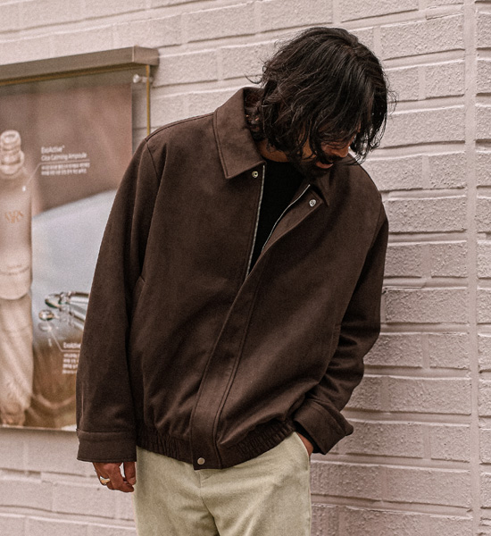 (XL-6XL)<br>번햄 스웨이드점퍼