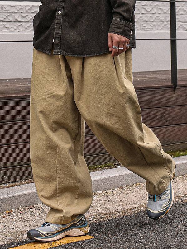 (L-5XL)<BR>말루드 wide fit Balloon banding pants