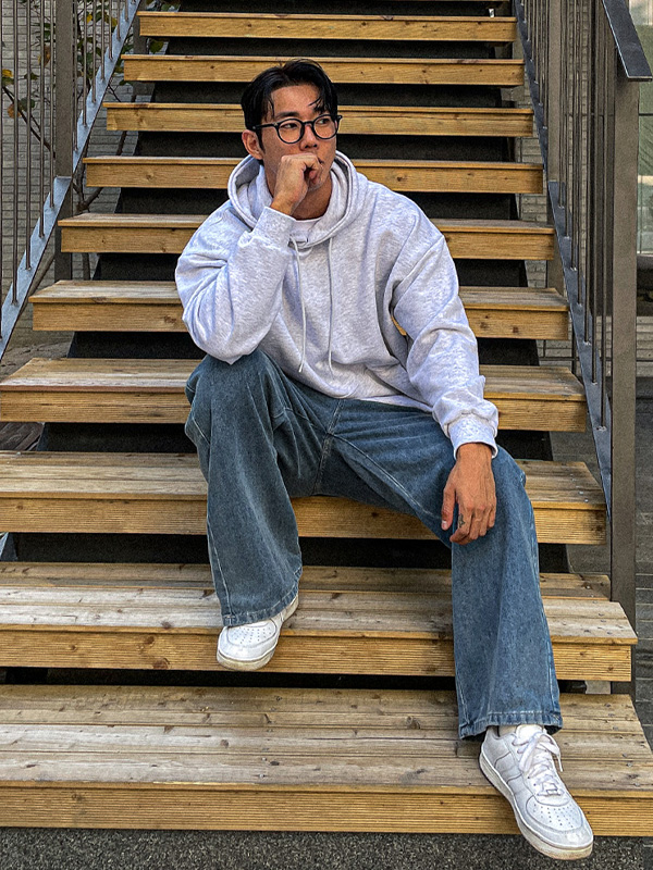 (M-4XL)<BR>로쑤 Semi-wide fit Cargo denim banding pants