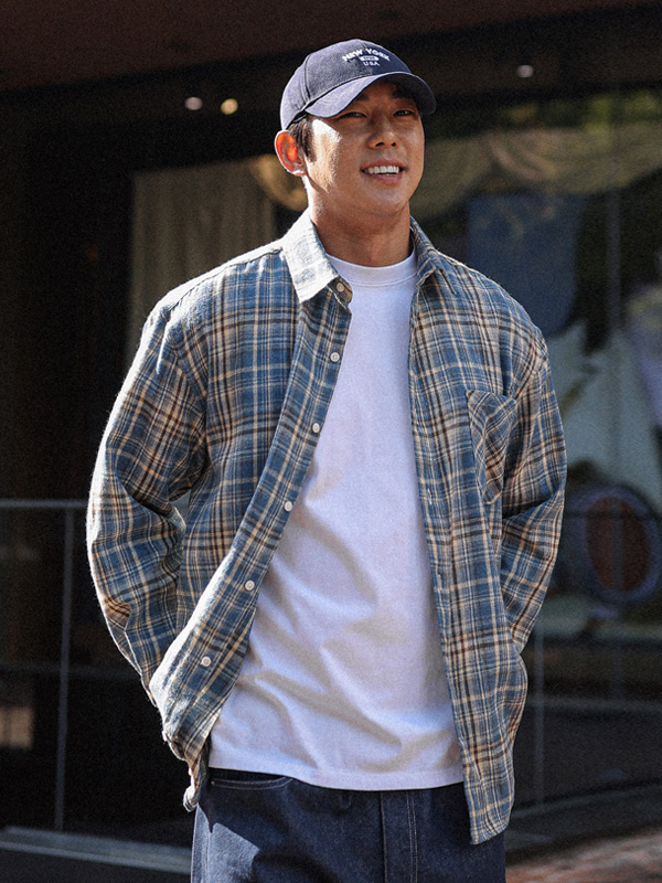 (L-5XL)<BR>다드린 checkered shirt N002