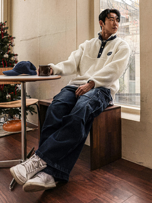 (XL-6XL)<br>바타다라 wide fit Denim Cargo banding pants