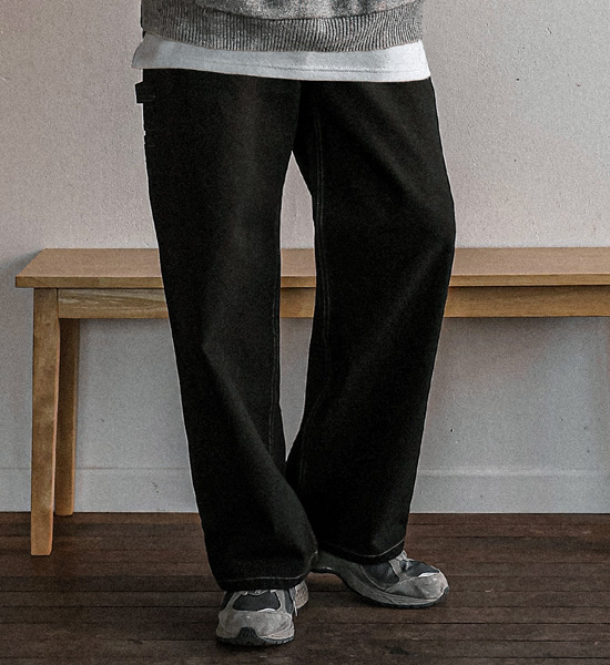 (S-5XL)<BR>퓨로 Semi-wide fit Wonk pants <br><font color="#098a09"><B>Select length (Basic,Long+8cm)</B></font>