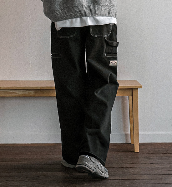 (S-5XL)<BR>퓨로 Semi-wide fit Wonk pants <br><font color="#098a09"><B>Select length (Basic,Long+8cm)</B></font>
