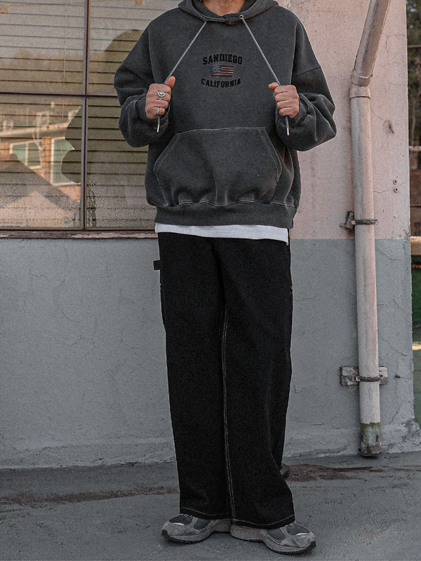 (S-5XL)<BR>퓨로 Semi-wide fit Wonk pants <br><font color="#098a09"><B>Select length (Basic,Long+8cm)</B></font>