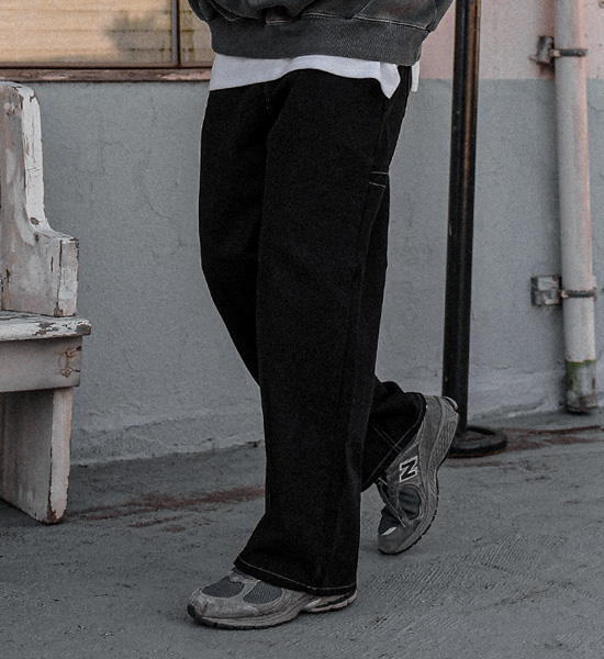(S-5XL)<BR>퓨로 Semi-wide fit Wonk pants <br><font color="#098a09"><B>Select length (Basic,Long+8cm)</B></font>