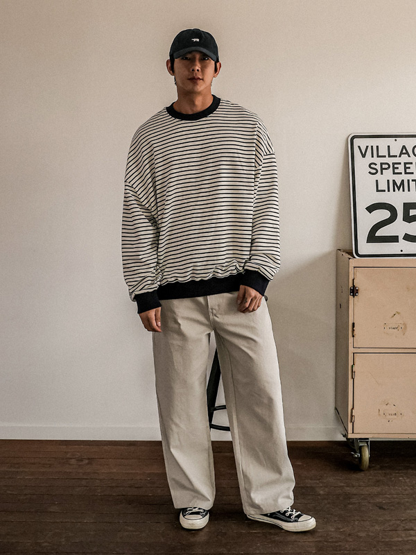 (XL-6XL)<BR>림콘 stripe man-to-man T